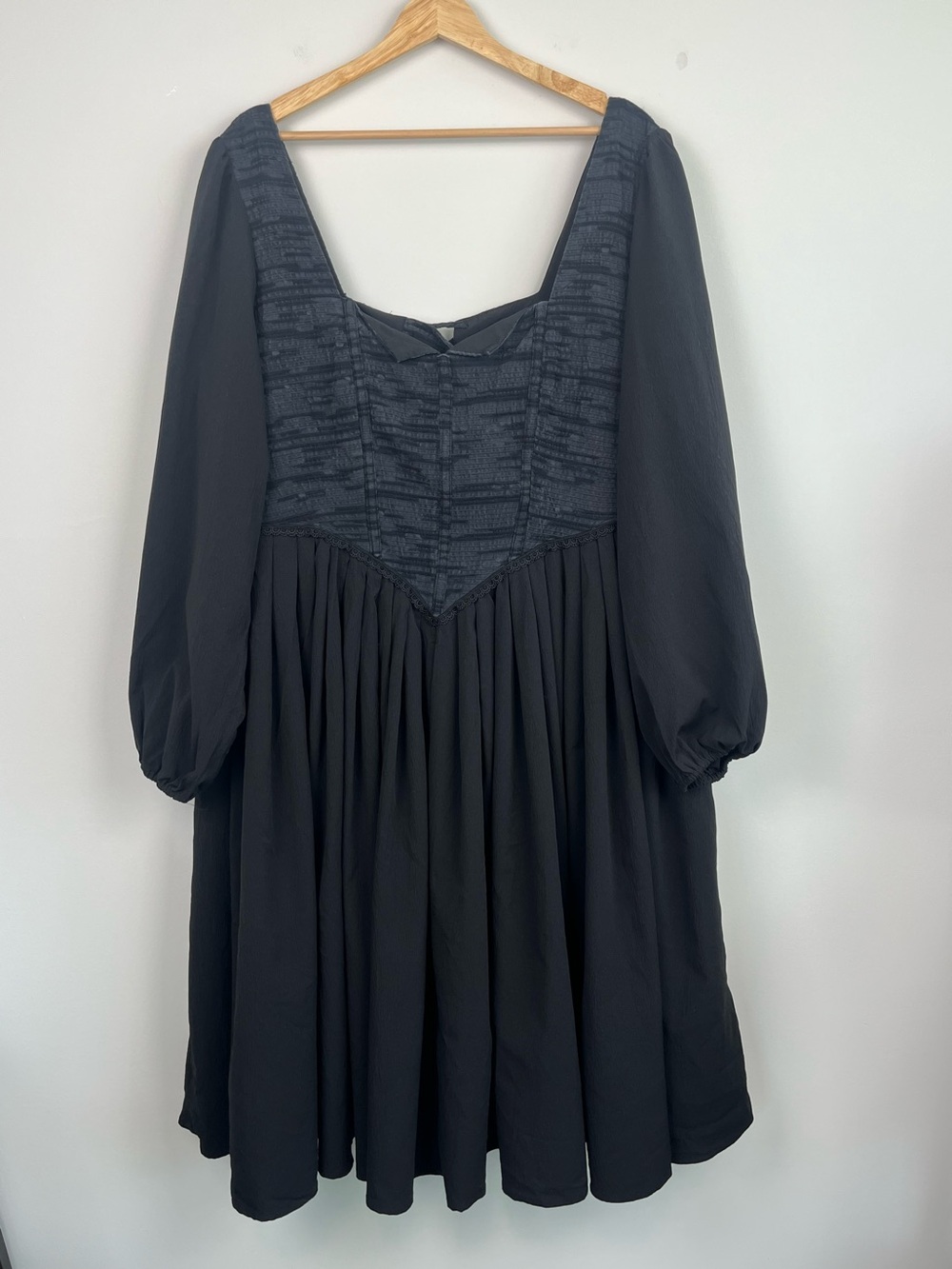 Disturbia black & gray Mina goth midi lace up corset dress, size US 16.